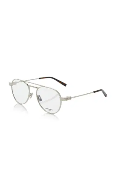 Saint Laurent Aviator-Frame Metal Glasses | Thumbnail 4 Saint Laurent Aviator-Frame Metal Glasses | Thumbnail 4