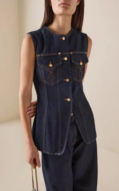 Versace La Vacanza Denim Vest | Thumbnail 2 Versace La Vacanza Denim Vest | Thumbnail 2
