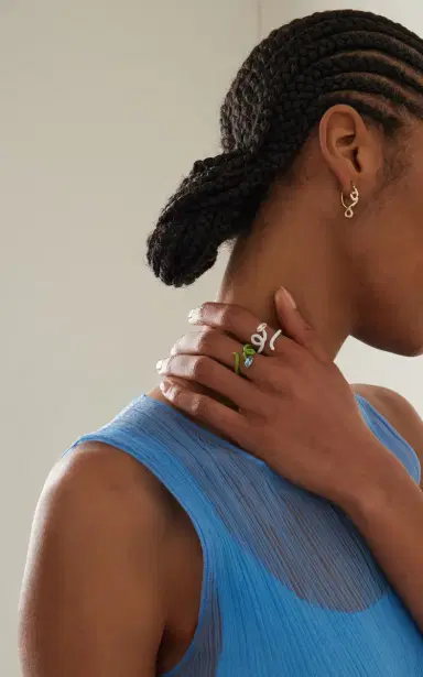 Bea Bongiasca Double Wave Hoop Earrings | Thumbnail 2 Bea Bongiasca Double Wave Hoop Earrings | Thumbnail 2