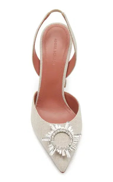 Amina Muaddi Begum Canvas Slingback Pumps | Thumbnail 3 Amina Muaddi Begum Canvas Slingback Pumps | Thumbnail 3