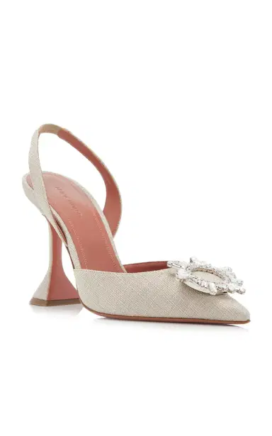 Amina Muaddi Begum Canvas Slingback Pumps | Thumbnail 9 Amina Muaddi Begum Canvas Slingback Pumps | Thumbnail 9
