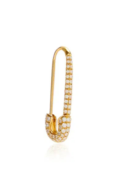 Anita Ko 18K Yellow Gold Diamond Single Safety Pin Earring Right Side | Thumbnail 4 Anita Ko 18K Yellow Gold Diamond Single Safety Pin Earring Right Side | Thumbnail 4