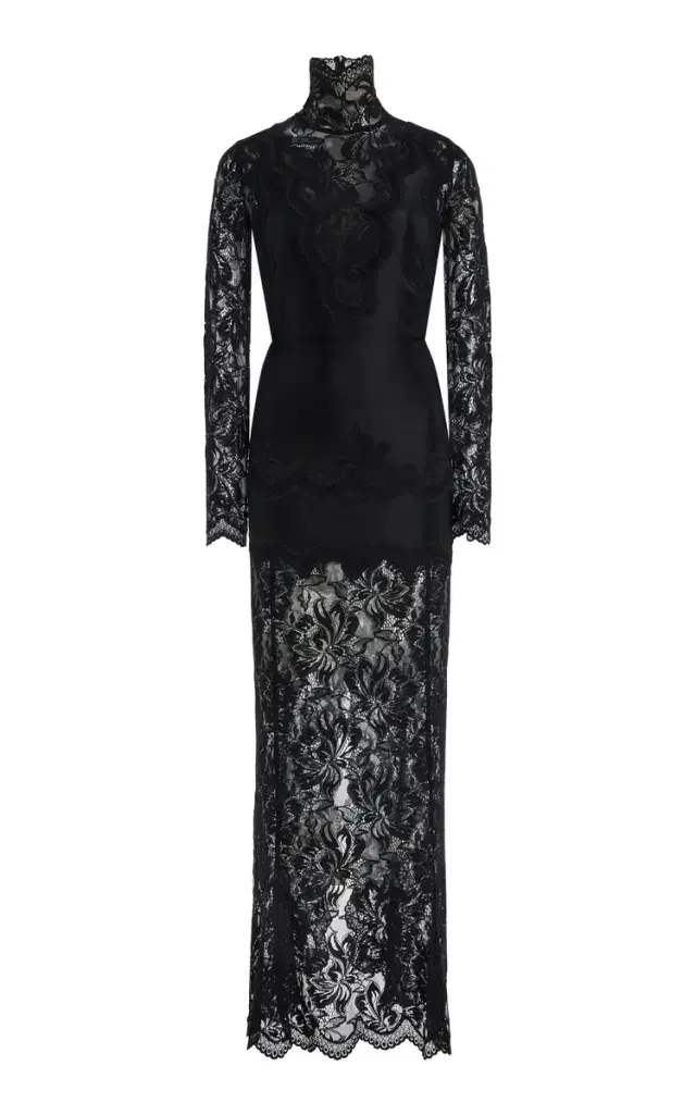 Rabanne Lace Jersey Maxi Dress