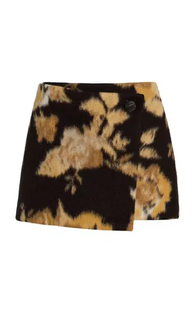 Cult Gaia Cornelia Floral Felt Mini Wrap Skirt | Thumbnail 1 Cult Gaia Cornelia Floral Felt Mini Wrap Skirt | Thumbnail 1