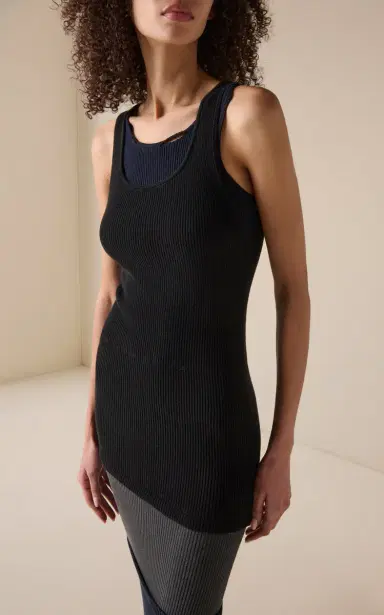 Balenciaga Upside Down Ribbed Cotton Maxi Dress | Thumbnail 2 Balenciaga Upside Down Ribbed Cotton Maxi Dress | Thumbnail 2