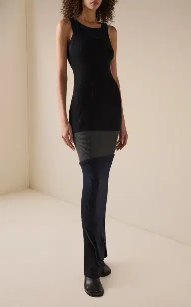 Balenciaga Upside Down Ribbed Cotton Maxi Dress | Thumbnail 3 Balenciaga Upside Down Ribbed Cotton Maxi Dress | Thumbnail 3