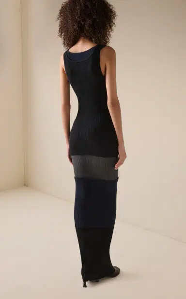Balenciaga Upside Down Ribbed Cotton Maxi Dress | Thumbnail 4 Balenciaga Upside Down Ribbed Cotton Maxi Dress | Thumbnail 4