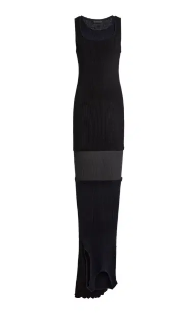 Balenciaga Upside Down Ribbed Cotton Maxi Dress | Thumbnail 7 Balenciaga Upside Down Ribbed Cotton Maxi Dress | Thumbnail 7
