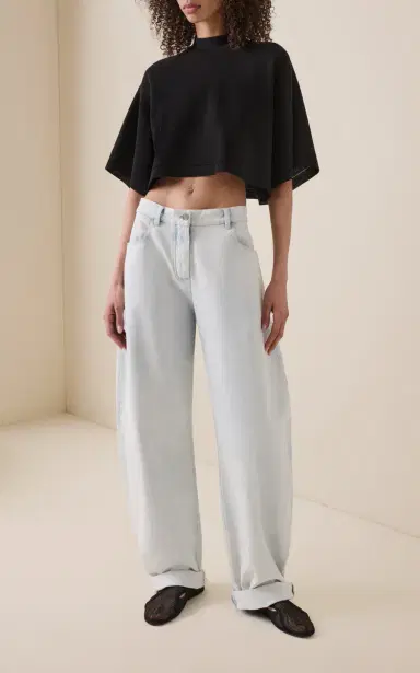 Alaïa Oversized Cotton-Wool Crop Top | Thumbnail 2 Alaïa Oversized Cotton-Wool Crop Top | Thumbnail 2