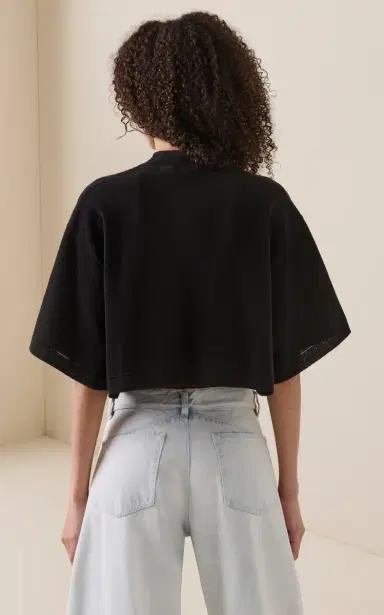 Alaïa Oversized Cotton-Wool Crop Top | Thumbnail 4 Alaïa Oversized Cotton-Wool Crop Top | Thumbnail 4