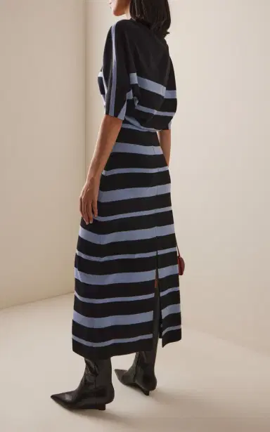 Proenza Schouler Solana Wool-Silk Knit Maxi Polo Dress - Stripe | Thumbnail 4 Proenza Schouler Solana Wool-Silk Knit Maxi Polo Dress - Stripe | Thumbnail 4
