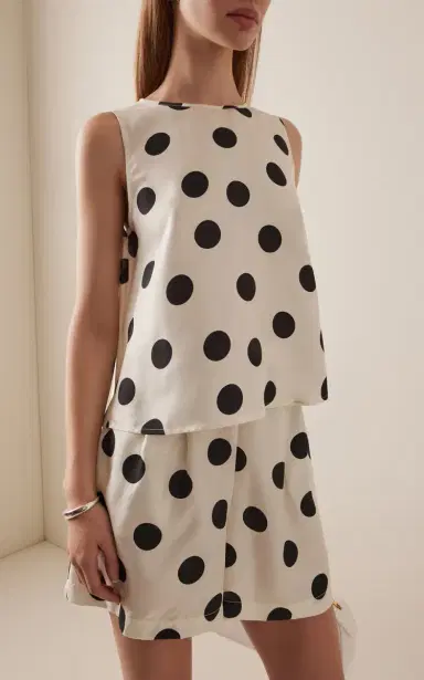 Asceno Exclusive Riviera Sofia Polka-Dot Silk-Twill Top | Thumbnail 6 Asceno Exclusive Riviera Sofia Polka-Dot Silk-Twill Top | Thumbnail 6