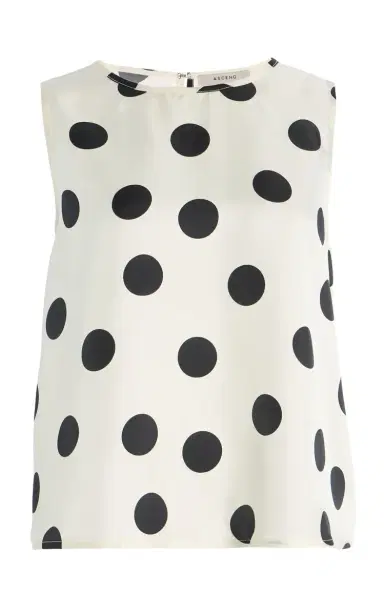 Asceno Exclusive Riviera Sofia Polka-Dot Silk-Twill Top | Thumbnail 1 Asceno Exclusive Riviera Sofia Polka-Dot Silk-Twill Top | Thumbnail 1