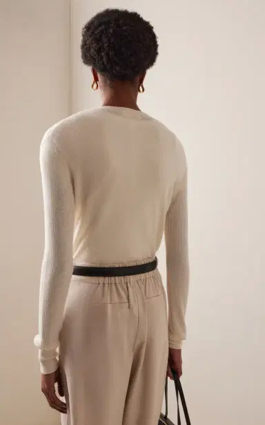 Éterne Clark Ribbed Cashmere T-Shirt | Thumbnail 4 Éterne Clark Ribbed Cashmere T-Shirt | Thumbnail 4