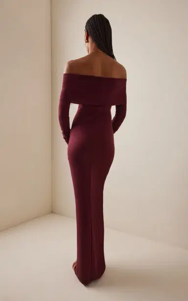 Éterne Off-The-Shoulder Cotton-Modal Maxi Dress | Thumbnail 4 Éterne Off-The-Shoulder Cotton-Modal Maxi Dress | Thumbnail 4