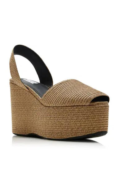 ALAÏA Raffia Platform Wedge Sandals | Thumbnail 3 ALAÏA Raffia Platform Wedge Sandals | Thumbnail 3