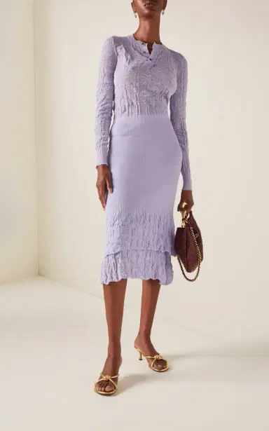 Bottega Veneta 2-in-1 Flower-Knit Cotton Skirt | Thumbnail 2 Bottega Veneta 2-in-1 Flower-Knit Cotton Skirt | Thumbnail 2