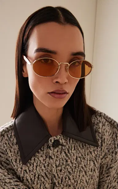 Prada Oval-Frame Metal Sunglasses | Thumbnail 2 Prada Oval-Frame Metal Sunglasses | Thumbnail 2