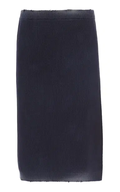 Miu Miu Low-Rise Faded Cotton Midi Skirt | Thumbnail 1 Miu Miu Low-Rise Faded Cotton Midi Skirt | Thumbnail 1