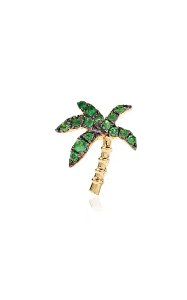 Yvonne Léon Palm Tree Single Stud Earring Tsavorites Yellow Gold | Thumbnail 5 Yvonne Léon Palm Tree Single Stud Earring Tsavorites Yellow Gold | Thumbnail 5