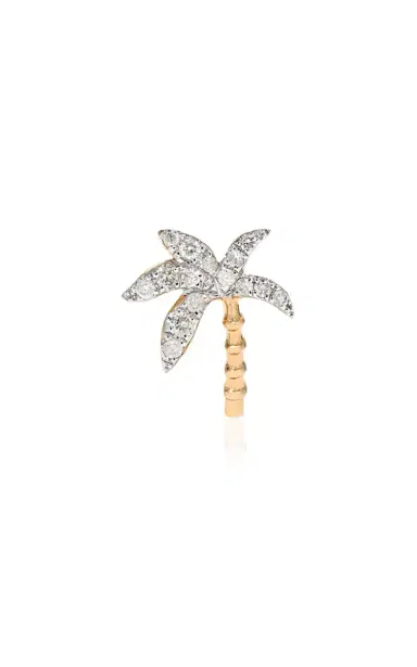 Yvonne Léon Palm Tree Single Stud Earring Diamonds Yellow Gold | Thumbnail 1 Yvonne Léon Palm Tree Single Stud Earring Diamonds Yellow Gold | Thumbnail 1