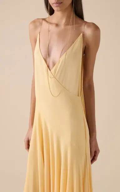 ALAÏA Asymmetric Cotton Midi Slip Dress | Thumbnail 3 ALAÏA Asymmetric Cotton Midi Slip Dress | Thumbnail 3