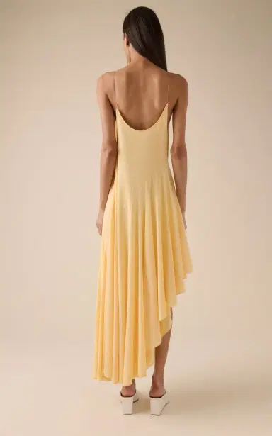 ALAÏA Asymmetric Cotton Midi Slip Dress | Thumbnail 4 ALAÏA Asymmetric Cotton Midi Slip Dress | Thumbnail 4