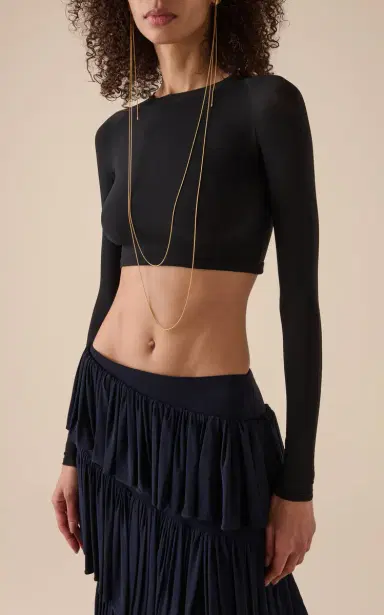 ALAÏA Knit Crop Top | Thumbnail 3 ALAÏA Knit Crop Top | Thumbnail 3