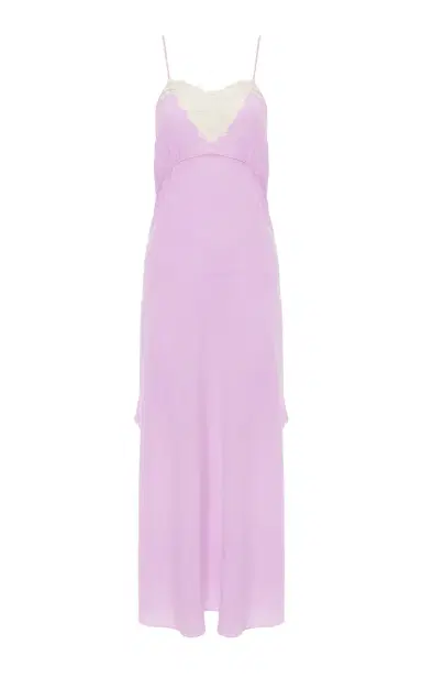 Chloé Lace-Trimmed Organic Silk Crepe De Chine Maxi Dress | Thumbnail 1 Chloé Lace-Trimmed Organic Silk Crepe De Chine Maxi Dress | Thumbnail 1