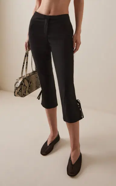 COLLEEN ALLEN Tie-Detailed Stretch-Crepe Capri Pants - Black | Thumbnail 3 COLLEEN ALLEN Tie-Detailed Stretch-Crepe Capri Pants - Black | Thumbnail 3