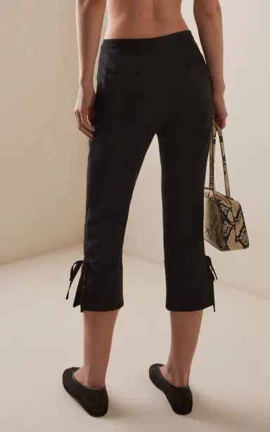 COLLEEN ALLEN Tie-Detailed Stretch-Crepe Capri Pants - Black | Thumbnail 4 COLLEEN ALLEN Tie-Detailed Stretch-Crepe Capri Pants - Black | Thumbnail 4
