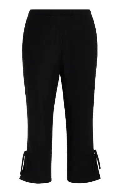 COLLEEN ALLEN Tie-Detailed Stretch-Crepe Capri Pants - Black | Thumbnail 1 COLLEEN ALLEN Tie-Detailed Stretch-Crepe Capri Pants - Black | Thumbnail 1