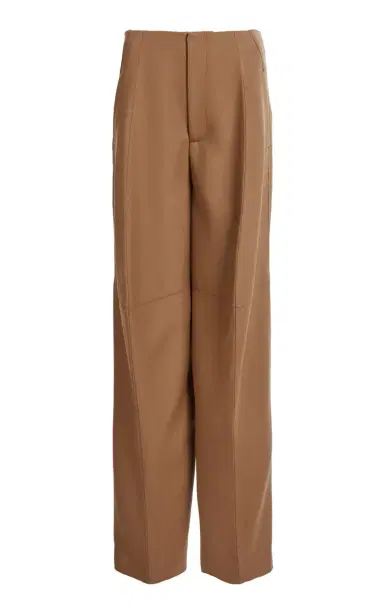 Victoria Beckham Virgin-Wool Barrel-Leg Pants | Thumbnail 1 Victoria Beckham Virgin-Wool Barrel-Leg Pants | Thumbnail 1