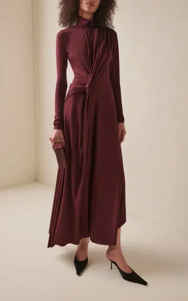 Victoria Beckham Twist-Detailed Jersey Maxi Dress | Thumbnail 2 Victoria Beckham Twist-Detailed Jersey Maxi Dress | Thumbnail 2