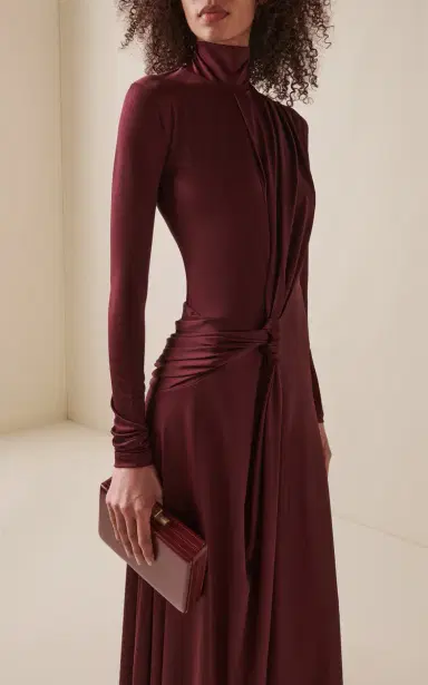 Victoria Beckham Twist-Detailed Jersey Maxi Dress | Thumbnail 3 Victoria Beckham Twist-Detailed Jersey Maxi Dress | Thumbnail 3