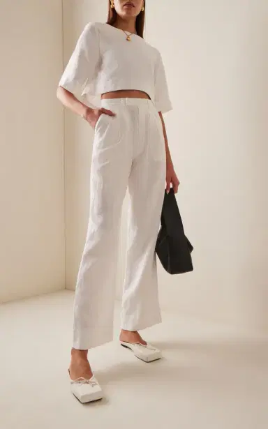 Posse Louis Pleated Linen Straight-Leg Pants | Thumbnail 2 Posse Louis Pleated Linen Straight-Leg Pants | Thumbnail 2