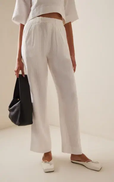 Posse Louis Pleated Linen Straight-Leg Pants | Thumbnail 3 Posse Louis Pleated Linen Straight-Leg Pants | Thumbnail 3