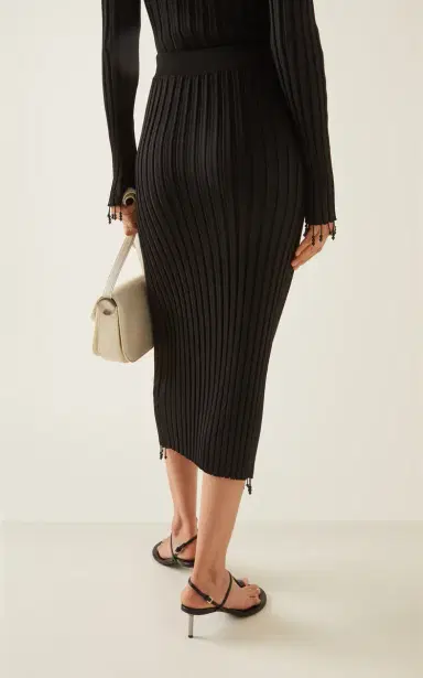 Jil Sander Embellished Plissé-Knit Midi Skirt | Thumbnail 4 Jil Sander Embellished Plissé-Knit Midi Skirt | Thumbnail 4