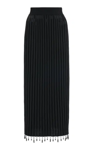 Jil Sander Embellished Plissé-Knit Midi Skirt | Thumbnail 1 Jil Sander Embellished Plissé-Knit Midi Skirt | Thumbnail 1