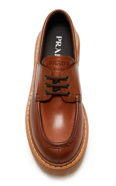 Prada Platform Leather Boat Shoes | Thumbnail 3 Prada Platform Leather Boat Shoes | Thumbnail 3
