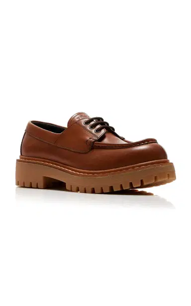Prada Platform Leather Boat Shoes | Thumbnail 4 Prada Platform Leather Boat Shoes | Thumbnail 4