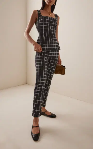 High Sport Inna Windowpane Cotton-Blend Knit Top | Thumbnail 3 High Sport Inna Windowpane Cotton-Blend Knit Top | Thumbnail 3