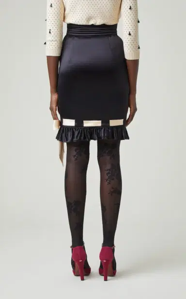 Valentino Garavani Frilled-Trim Duchess-Satin Skirt | Thumbnail 4 Valentino Garavani Frilled-Trim Duchess-Satin Skirt | Thumbnail 4