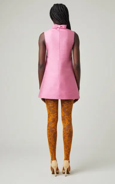 Valentino Garavani Bow-Detailed Silk Mini Dress | Thumbnail 4 Valentino Garavani Bow-Detailed Silk Mini Dress | Thumbnail 4