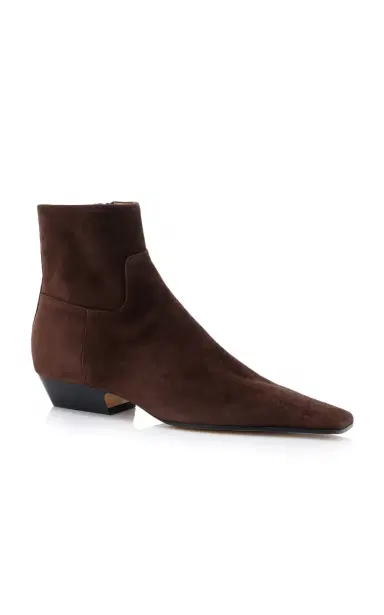 Khaite Marfa Suede Western Ankle Boots | Thumbnail 4 Khaite Marfa Suede Western Ankle Boots | Thumbnail 4
