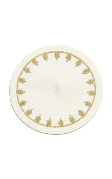 Tiffany & Co. Crest Embroidered-Linen Coaster - White | Thumbnail 2 Tiffany & Co. Crest Embroidered-Linen Coaster - White | Thumbnail 2