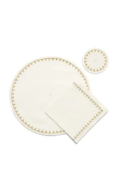 Tiffany & Co. Crest Embroidered-Linen Coaster - White | Thumbnail 3 Tiffany & Co. Crest Embroidered-Linen Coaster - White | Thumbnail 3