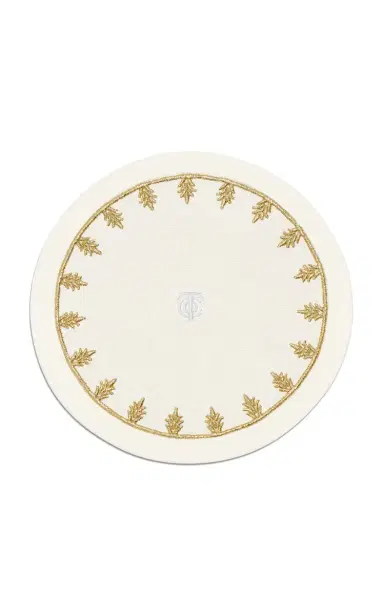 Tiffany & Co. Crest Embroidered-Linen Coaster - White | Thumbnail 4 Tiffany & Co. Crest Embroidered-Linen Coaster - White | Thumbnail 4