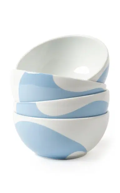 Misette Set-of-Four Colorblock Porcelain Cereal Bowls - Blue | Thumbnail 1 Misette Set-of-Four Colorblock Porcelain Cereal Bowls - Blue | Thumbnail 1