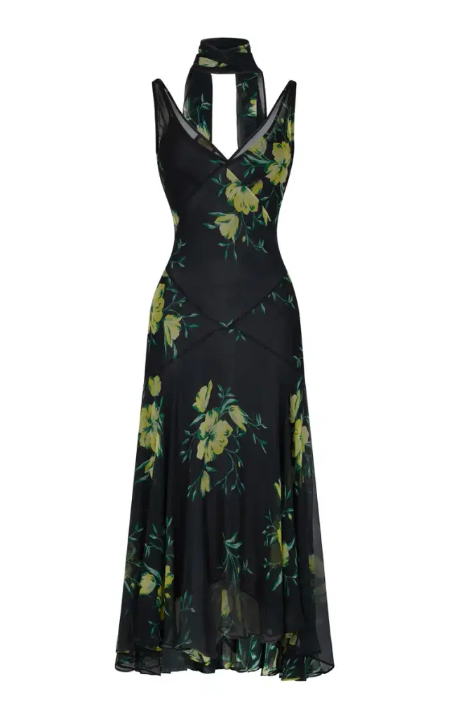 Mistica Silk-Chiffon Midi Dress Mistica Silk-Chiffon Midi Dress